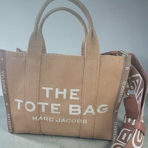 Marc Jacobs Beige Tote with White Lettering